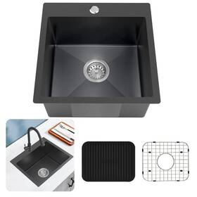 Fp-008 Fauenpeey Black Kitchen Sink Stainless Steel 18 X Inch Top Mount Kitchen&bar S