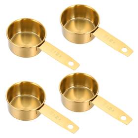 5158hgfr5888 Fdclixuvol 1/4 Cup Measuring Cups 4 Pcs Golden Stainless Steel Gold