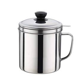 Feoowv 755580839914 Stainless Steel Oil Storage Can Strainer Pot With Fine Mesh Cook
