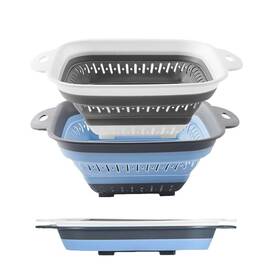 Fglmctsh 768447814955 Collapsible Silicone Colander Set 2pcs For Draining Pasta Fruit Vegetables