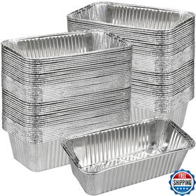 B0fx46qbdw Findful Disposable 2lb Loaf Pans 100 Pack Aluminum Bread Baking 8.5 Inch X 4.5