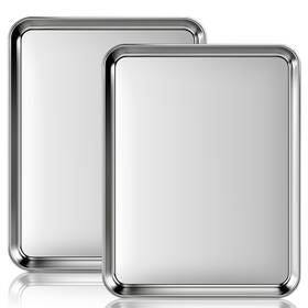 B0cngjghm1 Fire More 2 Pk Quarter Sheet Pan 12.4x12 Inch Stainless Steel Cookie Baking Tray Non-stick