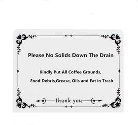Airbnbsigns386 Fireflyweb 2pcs Please No Solids Down Drain Rental Home Necessities Kitchen Sink Signs G