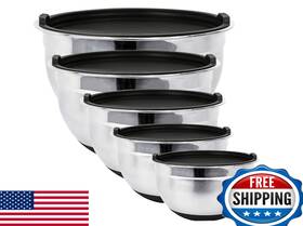 B084p2jqn4 Fitzroy And Fox Stainless Steel Mixing Bowls With Lids Non Slip Bases Set O B084p2jqn4 Fitzroy And Fox Stainless Steel Mixing Bowls With Lids Non Slip Bases Set O
