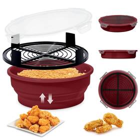 B0fjc2vpy2 Fjnatinh Collapsible Batter Breader Shaker Bowl With Lid - Mess-free Frying
