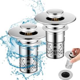 Ps1d-1 Flymind Pop Up Bathroom Sink Stopper 2pcs Drain Strainer With Removabl