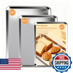 B0fnr5dp5v Fondpen Baking Sheet Set Of 3 Stainless Steel Cookie Sheets Pan 10.5 12.4 1