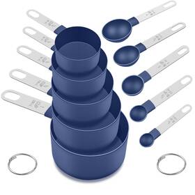Fon03-1 Fonya Measuring Cups And Spoons Set 10 Pieces Nesting Multi Sizes Blue Pcs