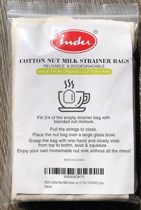 Foods 445013924968 Cotton Nut Milk Strainer Bag - Reusable Empty Bags For Making Made From