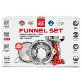 Forjars 744110605808 Canning Funnel Set - With Strainer For Wide And Regular Mason Jars F