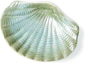 Fl-30184-tray Forlong Ceramic Ocean Seashell Soap Dish For Bathroom Tub And Kitchen Sink Green