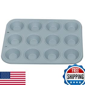 B000vaufvi Fox Run Ribbed Non-stick 12-cup Tart Pan 10.5x14 Inch