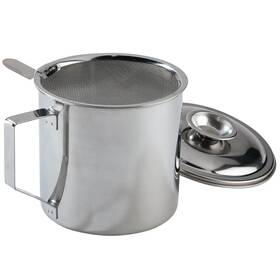 Hw1294-si-wb Fox Valley Traders Oil Strainer Bacon Grease Storage Pot Aluminum 32 Ounces