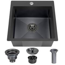 Yj1818bw Friho Drop-in Black Bar Sink 18 Inch X Small Kitchen Stainless Ste