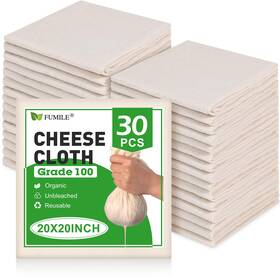 Hk-02 Fumile 30 Pcs Reusable Cheese Cloths For Straining 20x20 Inch Organic Cotton Chees Hk-02 Fumile 30 Pcs Reusable Cheese Cloths For Straining 20x20 Inch Organic Cotton Chees