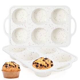 B0dhvfqmlh Funbaky Jumbo Silicone Muffin Pan With Metal Frame 3.5 Inch Large Cups 2-pack