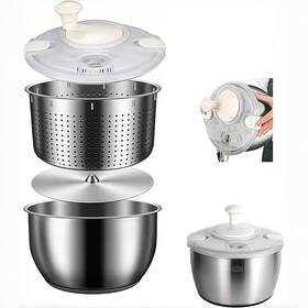 Fyjf 313106742744 6l Stainless Steel Salad Spinner Vegetable Lettuce Fruit Wash Fyjf 313106742744 6l Stainless Steel Salad Spinner Vegetable Lettuce Fruit Wash