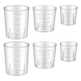 5232ybex3343 Fyntave 6 Pack Plastic Graduated Cup Set 30ml /60ml 2 Oz /100ml Clear Samll