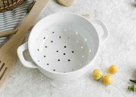Fyuan 002769364304 Ceramic Porcelain Colander Kitchen Strainer Bowl For Vegetable Fruit Too Fyuan 002769364304 Ceramic Porcelain Colander Kitchen Strainer Bowl For Vegetable Fruit Too
