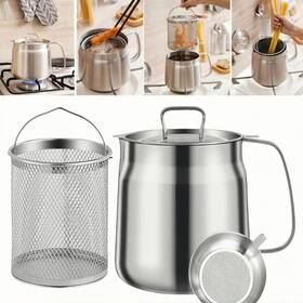 Lvwang001 Gado 68oz 304 Stainless Steel Oil Filter Pot Large Capacity Versatile V