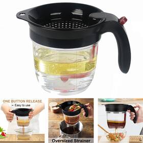 Gamexcel 710946484078 1l Fat Separator With Bottom Release 4 Cups Kitchen Oil Gravy Grease