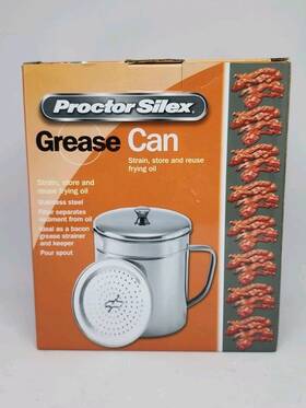 Gamexcel 797063084619 Proctor Silex Grease Can Bacon Oil Storage Strainer Lid Reuse Sealed