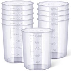 Gafba311028 Gartful 10x 100ml Plastic Measuring Cup 3.4oz Disposable Mixing Clear