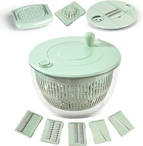 Ge-homharv 721691254700 Large Salad Spinner And Slicer - 5.3 Qt Grater With Container Lid Kitc