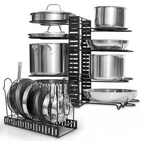 Gdpr1931bkus Geekdigg Adjustable Pots And Pans Organizer - 8 Tier Versatile Kitchen Pot Ra