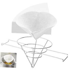 10re-ftr-cone Geex 50 Pack Deep Fryer Oil Cone Filter Filters 10 Inch Stand With Cones