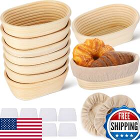 B0cpsq5rz7 Gejoy Oval Banneton Bread Proofing Basket Set Of 8 Sourdough Baking Bowl