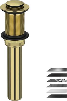 Sd-01s-bg Georkios All Metal Brass Pop Up Sink Drain Without Overflow Small Cap Brushed Gold
