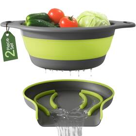Gevoli 840075681656 Large Collapsible Colander With Self Draining Base - 5 Quart Side Drain Food Stra Gevoli 840075681656 Large Collapsible Colander With Self Draining Base - 5 Quart Side Drain Food Stra