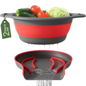 Sdc0168 Gevoli Strainer With Self-draining Base 5qt Over-sink Collapsible Kitchen Colander