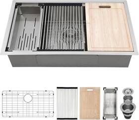 Ghomeg 30× 18 30 Inch Undermount Kitchen Sink 30x18 Workstation Stainless Stee
