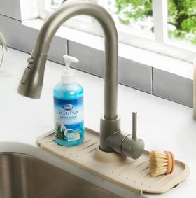 Ginsey 047968593434 Clorox Keptclean Kitchen Faucet Splash Guard Size Almond Cream