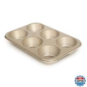 B0fc295nmv Glad Nonstick Jumbo Muffin Pan 6-cup Heavy Duty Metal For Cupcakes 6-pack