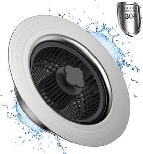 Gliship Gl11st Widened 3 In 1 Kitchen Sink Drain Strainer And Stopper Kit 304 Stainless Steel Po