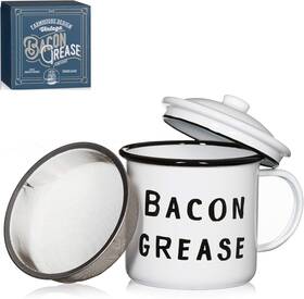Mbgc123 Golden Hills Mercantile Bacon Grease Saver With Strainer - Rustic Mid-century Mo