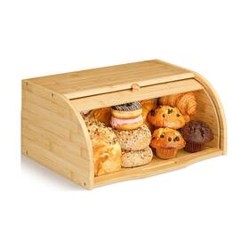Gn-bbrd-16x7bmb Golden Nature Bamboo Bread Box For Kitchen Countertop Large Wooden Food Keeper W... Fast Ship
