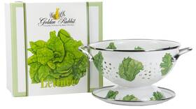Golden Rabbit 619199075821 Enamelware - 2-piece Colander Gift Set Lettuce Golden Rabbit 619199075821 Enamelware - 2-piece Colander Gift Set Lettuce