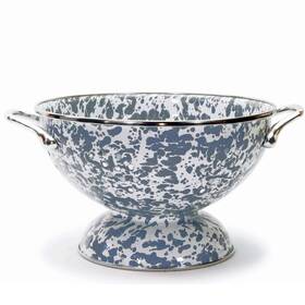 Gy27 Golden Rabbit Enamelware - 3 Quart Colander Grey Swirl