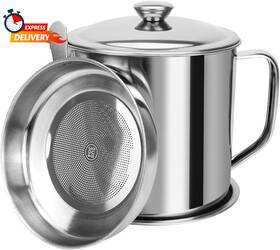 Golf 445000536563 Bacon Grease Container Kitchen Oil Can With Strainer And Anti-slip Coa Golf 445000536563 Bacon Grease Container Kitchen Oil Can With Strainer And Anti-slip Coa