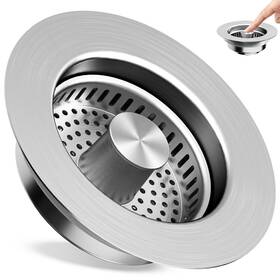 Mk7890 Gouiyaf 3 In 1 Kitchen Sink Drain Strainer Pop Up Stopper Stainl