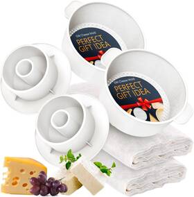Grand Way 313112521517 2 Pcs Cheese Mold 1 6 Quart - Follower Cheesecloth 100% Cotton For Sem