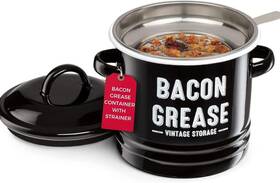 Granrosi 711182005393 Bacon Grease Container With Strainer - 36oz Stainless Steel Greas
