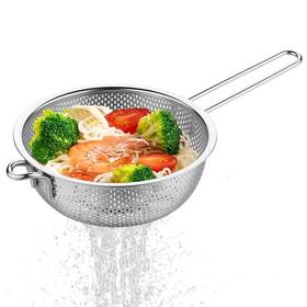 Greatlink 714855450520 Large Stainless Steel Colander With Handle Mesh Strainer For Food Kitchen