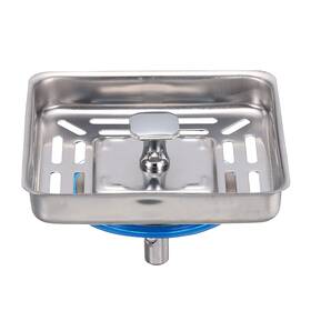 Gryfton 041814745398 Square Stainless Steel Sink Strainer With Post Stopper Kitchen