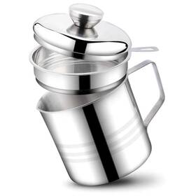 Gushi 616361137820 Oil Strainer Pot Bacon Grease Can 1.2 L Stainless Steel Keeper Storage C Gushi 616361137820 Oil Strainer Pot Bacon Grease Can 1.2 L Stainless Steel Keeper Storage C