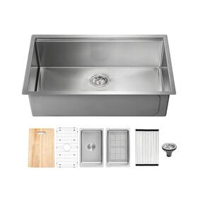 Id7646 Gzoii 30 18 Inch Undermount Kitchen Sink Stainless Steel Single Bowl Workstation